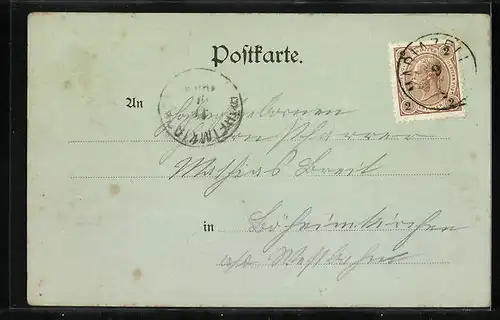 Mondschein-AK Maria-Zell, Teilansicht mit Kirche