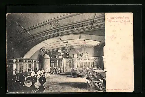 AK Admont, Gasthaus Stiftskeller, Grosse Weinstube, Innenansicht