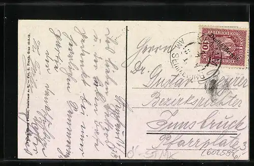 AK Steinhaus a. Semmering, Teilansicht mit Bergen