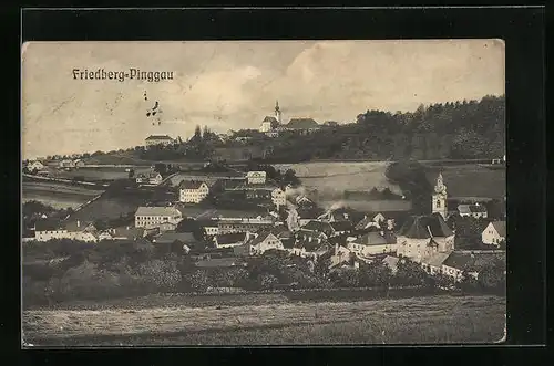 AK Friedberg-Pinggau, Teilansicht mit Kirche