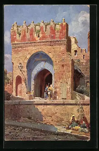 Künstler-AK Jerusalem, Tor der Davidsburg