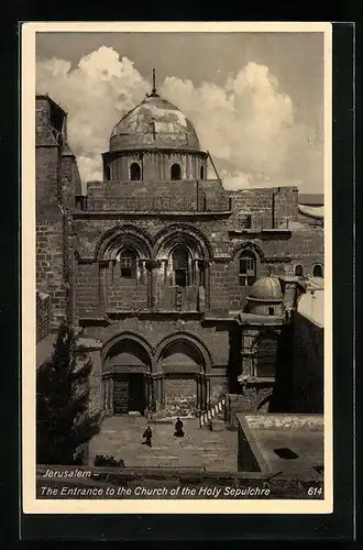 AK Jerusalem, Eingang zur Kirche der Heiligen Grabeskirche