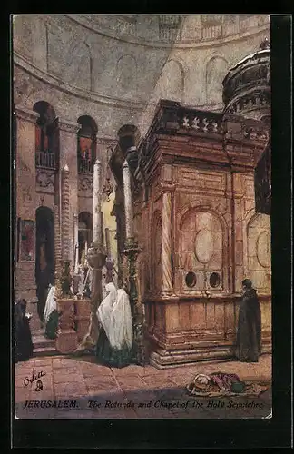 Künstler-AK Jerusalem, The Rotunda and Chapel of the Holy Sepulchre