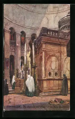 Künstler-AK Jerusalem, The Rotunda and Chapel of the Holy Sepulchre