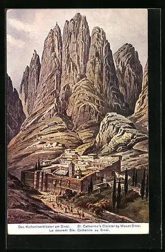Künstler-AK Sinai, Das Katharinenkloster