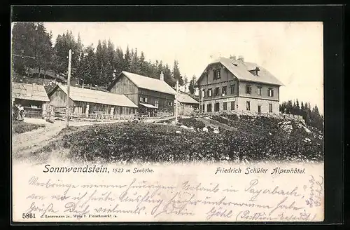 AK Sonnwendstein, Partie am Friedrich Schüler Alpenhotel
