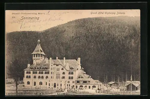 AK Semmering, Blick auf das Grand Hotel Erzherzog Johann