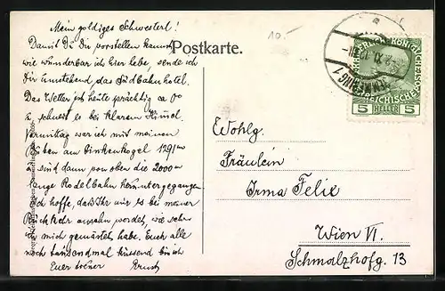 AK Semmering, Blick zum Südbahn-Hotel