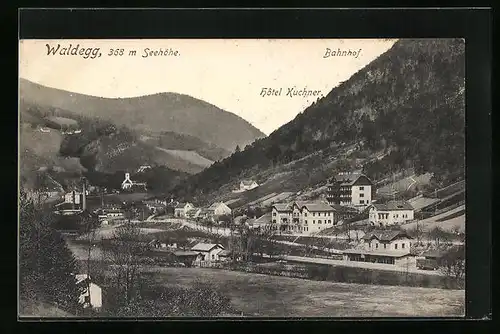 AK Wadegg, Ortsansicht mit Hotel Kuchner