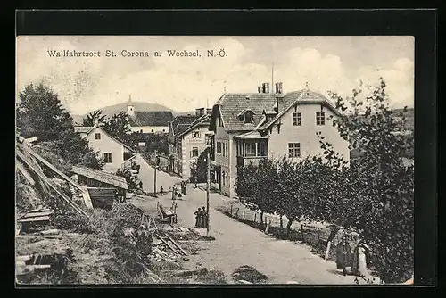 AK St. Corona a. Wechsel, Ortsansicht mit Hotel