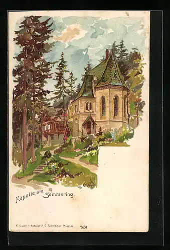 AK Semmering, Kapelle mit Park