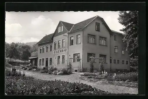 AK Königstetten, Strassenpartie am Eisenbad