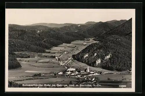 AK Rohr im Gebirge, Blick auf die Sommerfrische aus der Vogelschau