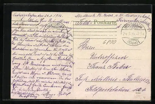 AK Mannheim, Strassenpartie mit dem Paradeplatz