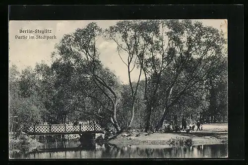 AK Berlin-Steglitz, Partie im Stadtpark