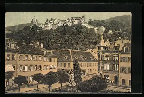 AK Heidelberg, Kornmarkt und Schloss