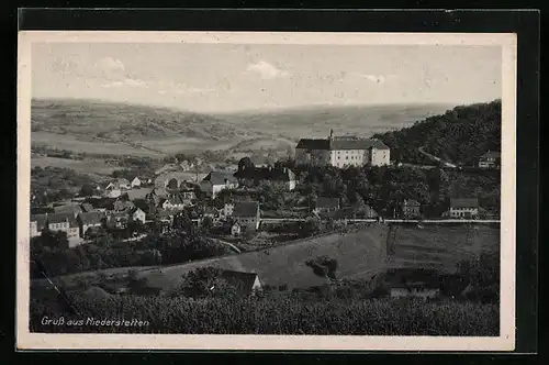 AK Niederstetten, Teilansicht mit Kloster