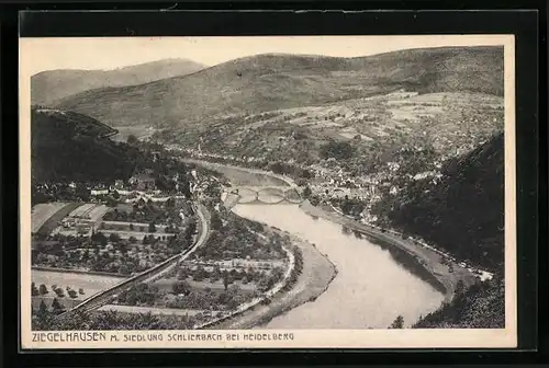 AK Ziegelhausen, Teilansicht mit Siedlung Schlierbach bei Heidelberg