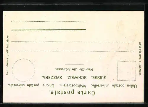 Präge-AK Appenzell, Schwendethal mit Appenzellerin in Tracht