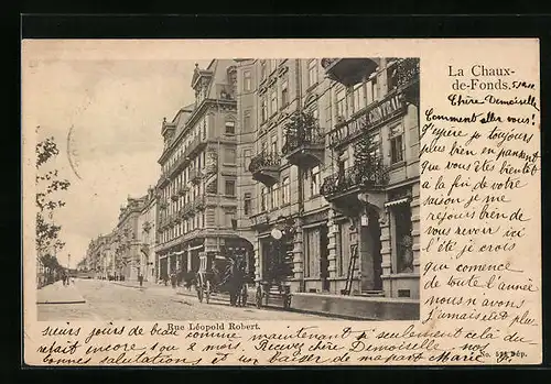 AK La Chaux-de-Fonds, Rue Léoplod Robert