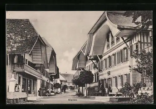 AK Signau, Ortsansicht mit Strassenpartie