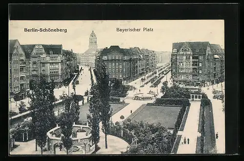 AK Berlin-Schöneberg, Der Bayerische Platz aus der Vogelschau