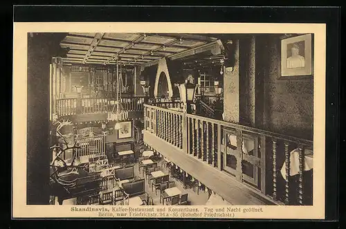 AK Berlin, Café und Konzerthaus Skandinavia, Friedrichstr. 94a-95, Gastraum