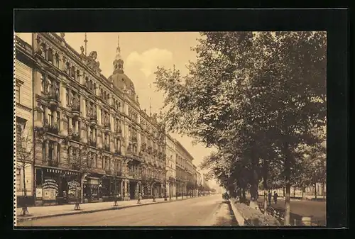 AK Berlin, Hotel Bristol und Strasse Unter den Linden