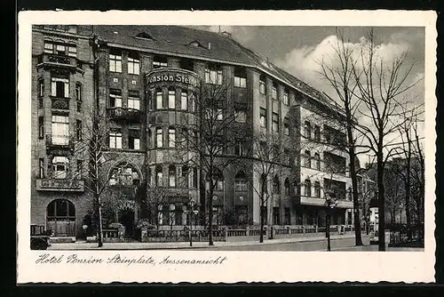 AK Berlin-Charlottenburg, Hotel Pension Steinplatz in der Uhlandstrasse 197