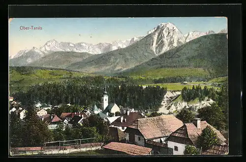 AK Ober-Tarvis, Teilansicht mit Bergpanorama