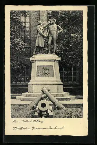 AK Kolberg, Nettelbeck und Gneisenau-Denkmal