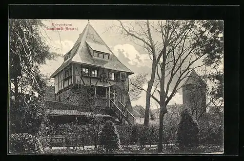 AK Laubach /Hessen, Partie am Kriegerturm