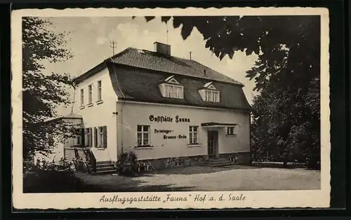 AK Hof a. d. Saale, Ausflugsgaststätte Fauna