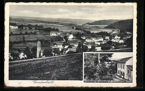 AK Gondenbrett, Kolonialwarenhandlung von Johann Reiter, Ortsansicht