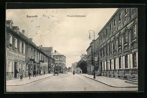 AK Bayreuth, Friedrichstrasse mit Bäckerei