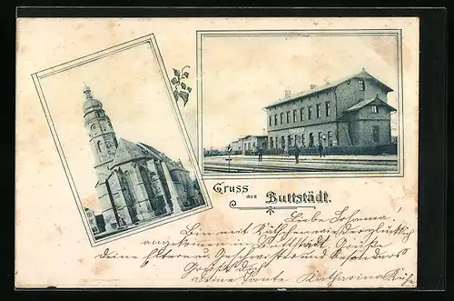 AK Buttstädt, Bahnhof und Kirche