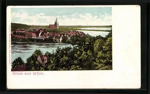 AK Mölln, Ortsansicht mit See