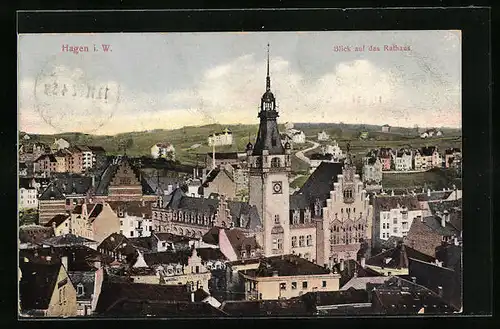 AK Hagen i. W., Blick auf das Rathaus