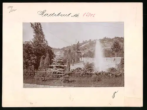 Fotografie Brück & Sohn Meissen, Ansicht Oberlössnitz, Königsplatz mit Blick zum Haus Albertsberg und auf Bilz Sanatorium