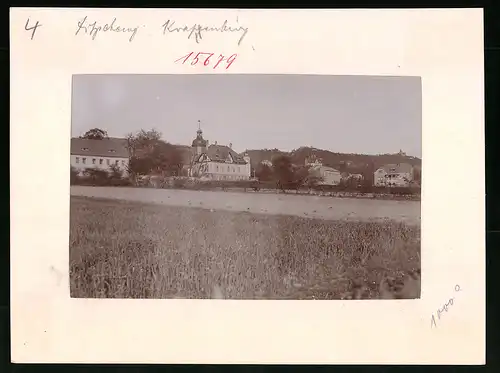 Fotografie Brück & Sohn Meissen, Ansicht Zitzschewig, Blick auf Villa Dankbarkeit, Zechstein, Hohenhaus und Wettinhöhe