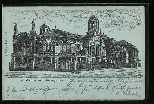 Mondschein-Lithographie Mannheim, Rosengarten