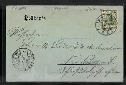 Mondschein-Lithographie Mannheim, Rosengarten