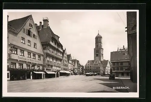 AK Biberach, Partie am Gasthaus zum Roten Ochsen