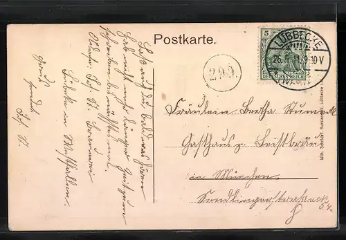 AK Lübbecke i. W., Panorama mit Bergertor