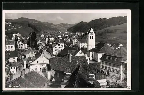 AK Bauma, Ortsansicht aus der Vogelschau