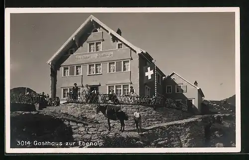 AK Ebenalp, Gasthaus mit Besuchern