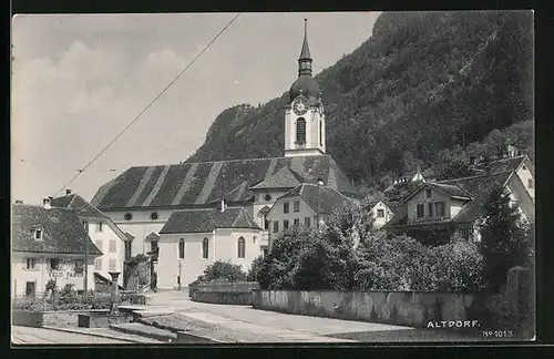 AK Altdorf, Ortspartie mit Kirche