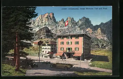 AK Urnerboden, Hotel Wilhelm Tell und Post