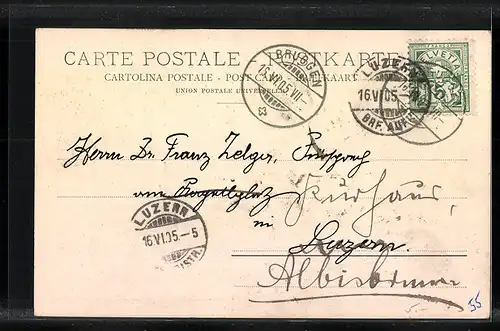 AK Appenzell, Ortspartie mit Kirche und Brücke