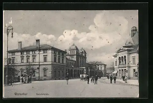 AK Winterthur, Partie am Bahnhofplatz